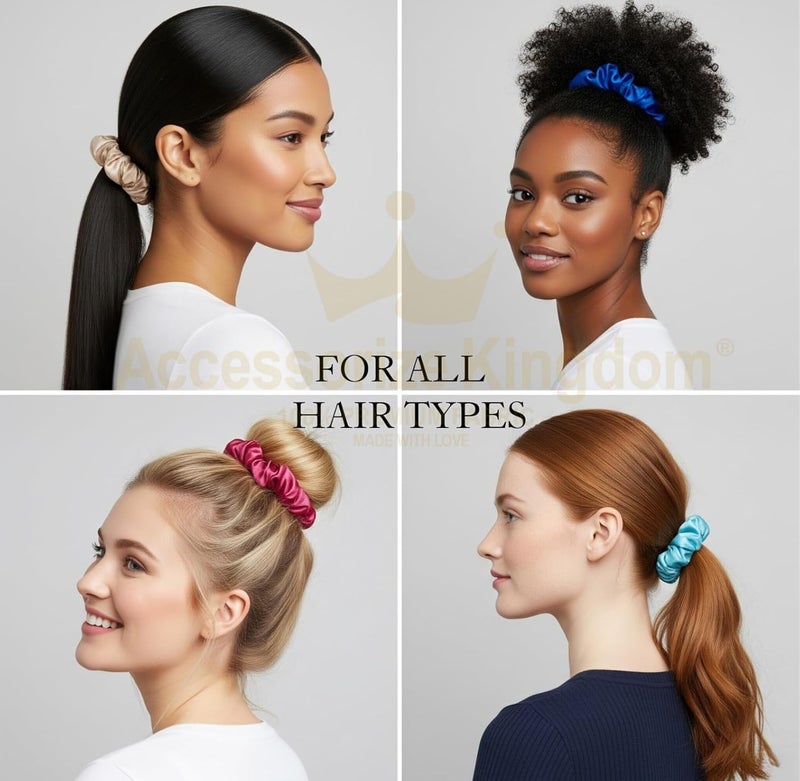 Accessorize Kingdom Premium Hair Scrunchie for Women| Scrunchies for Girls | Scrunchies for Thick, Curly, & Fine Hair | Soft & Smooth Hair Ties (Cobalt blue, Pack of 12) - Image 5