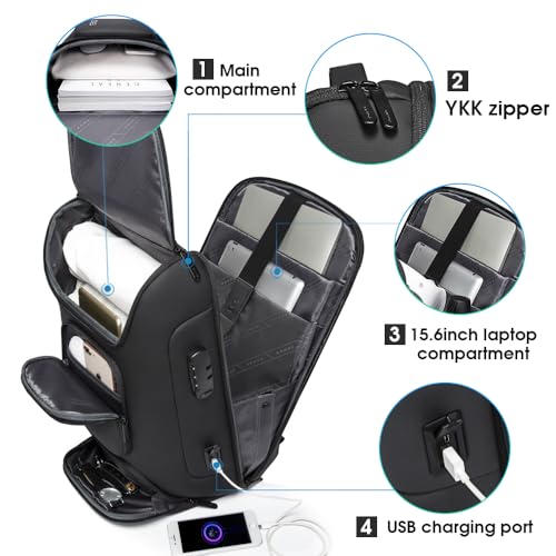 BANGE Business Backpack,Laptop Backpack with USB Charging Port, Slim Business Backpacks Fit for 15.6 INCH,Men Traveling Backpackfor Men and Women - Image 2