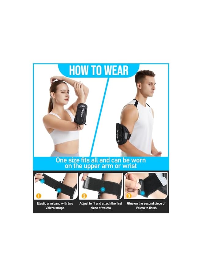 Green Tiger Universal Running Armband & Wristband Phone Holder – Adjustable Sports Armband for iPhone 16/15/14/13/12/11 Pro Max – Breathable, Water-Resistant, Fits All Phones & Arm Sizes (Black) - Image 5