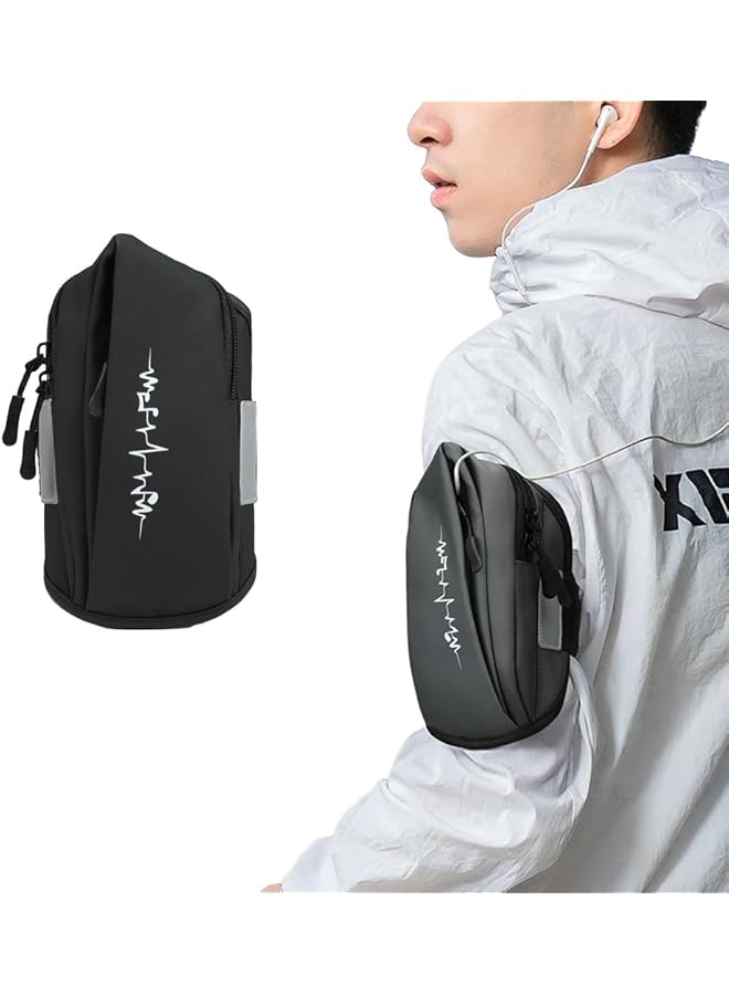 Green Tiger Universal Running Armband & Wristband Phone Holder – Adjustable Sports Armband for iPhone 16/15/14/13/12/11 Pro Max – Breathable, Water-Resistant, Fits All Phones & Arm Sizes (Black) - Image 1