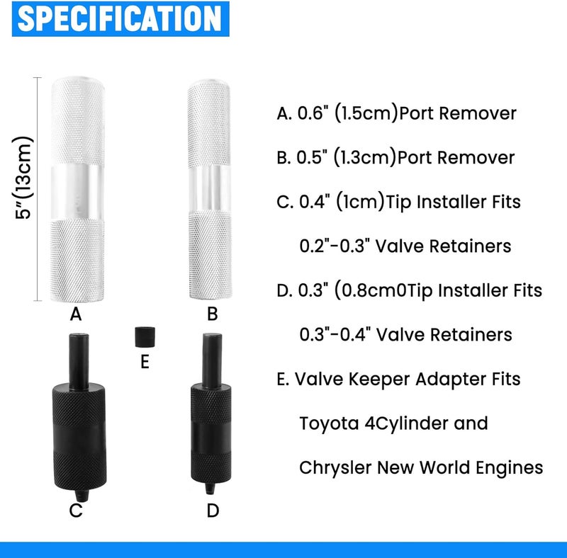 PUNMEW Valve Spring Compressor Tool Set with Valve Lapping Tools - Image 4