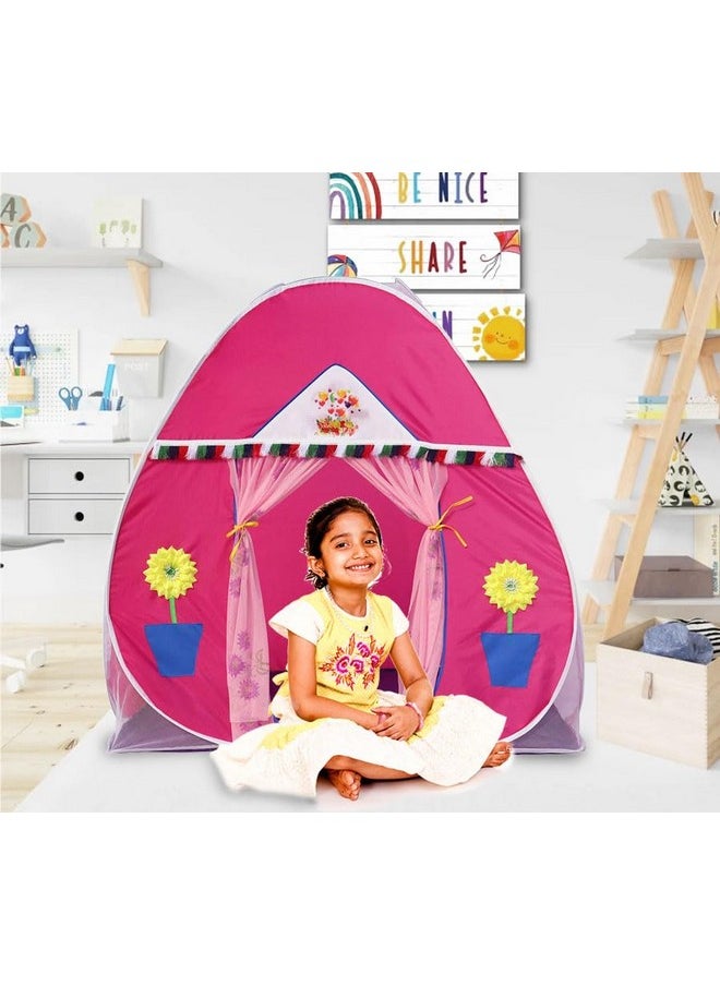 HomeCute HOMECUTE Foldable Popup Play Tent House for Kids,Outdoor & Indoor Use, 3 Year to 12 Years 110 x 110 x 120 cm (Pink)  - Image 3