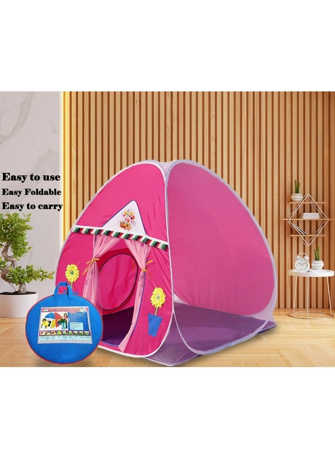 HomeCute HOMECUTE Foldable Popup Play Tent House for Kids,Outdoor & Indoor Use, 3 Year to 12 Years 110 x 110 x 120 cm (Pink)  - Image 4
