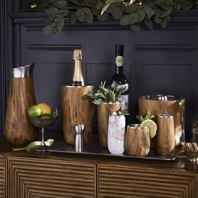 S'well Stainless Steel Wine Tumbler, 9oz, Teakwood, Triple Layered Vacuum Insulated Container Keeps Drinks Colder for Longer, BPA Free Barware - Image 2