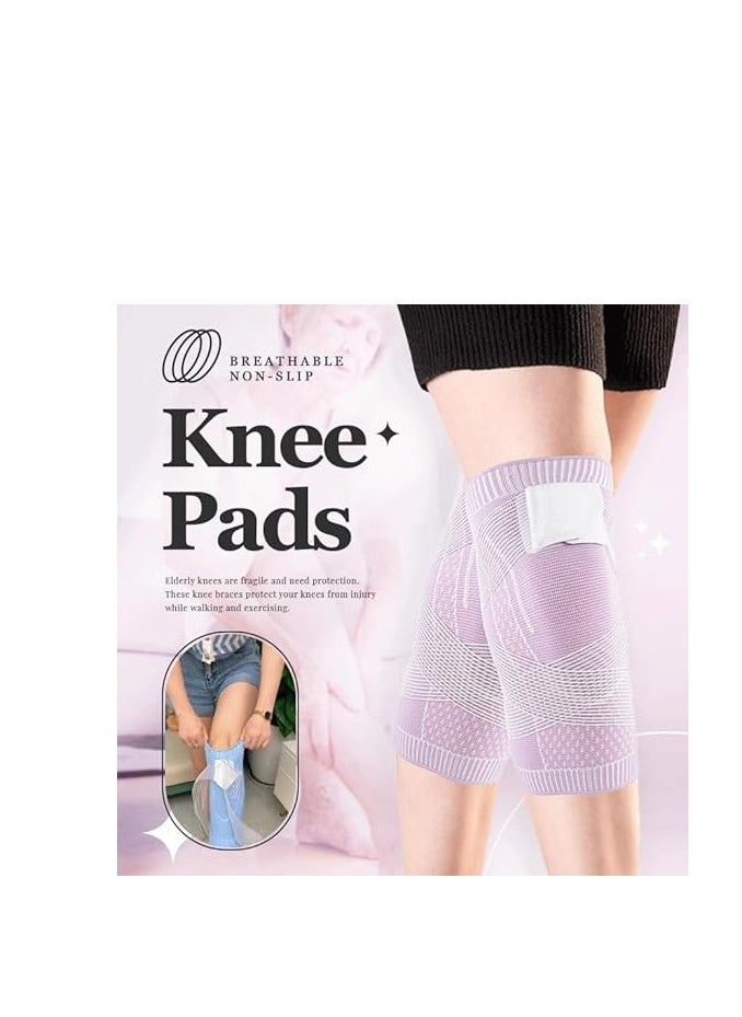 Generic 3D Adjustable Knee Brace High Elastic Breathable Knee Brace with Adhesive Tension Straps Nylon Running Fitness Compression Pad Joint Pain Support for Work Sports Fitness  - Image 2