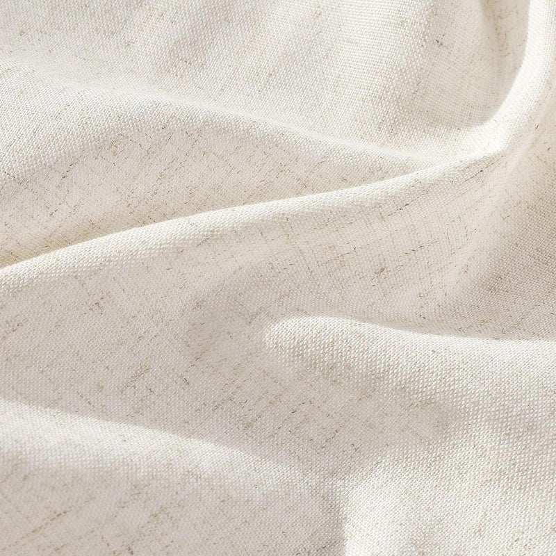 Aersas 102 Inch Long Curtains Pinch Pleat Linen Curtains for Living Room 2 Panels Set Natural Cream Semi Sheer Light Filtering Boho Neutral 102 Inch Pleated Curtain with Hooks Floor Ceiling Bedroom Window - Image 5