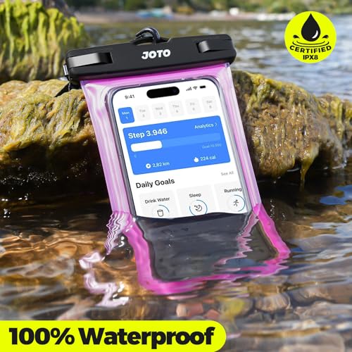 JOTO Up to 7" Universal Waterproof Phone Case for iPhone 17 Air 16 15 14 13 12 11 Plus Pro Max, IPX8 Cellphone Dry Bag XR X SE, Galaxy S23 S22 S21 S20+ S20 S10 Plus Note, Pixel -Pink - Image 2