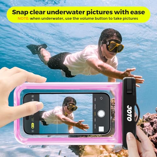 JOTO Up to 7" Universal Waterproof Phone Case for iPhone 17 Air 16 15 14 13 12 11 Plus Pro Max, IPX8 Cellphone Dry Bag XR X SE, Galaxy S23 S22 S21 S20+ S20 S10 Plus Note, Pixel -Pink - Image 3