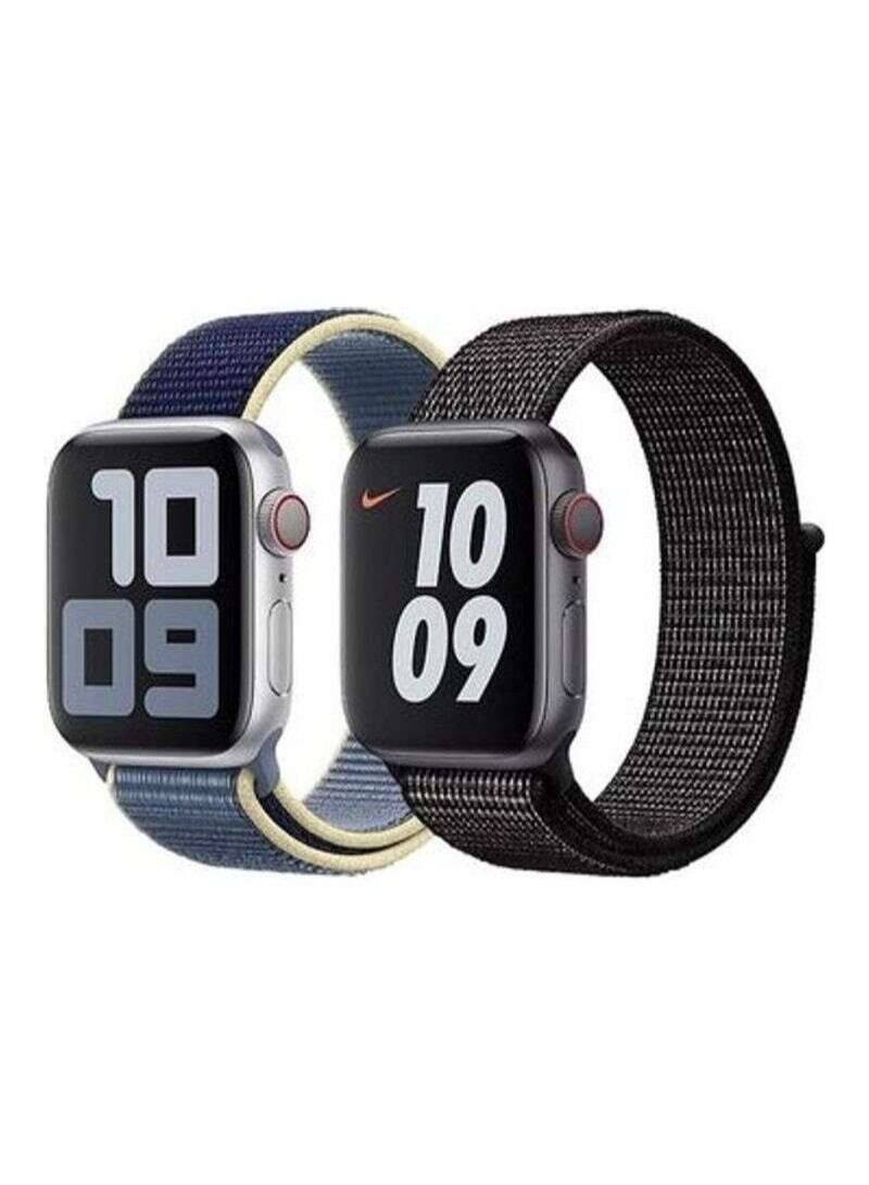 BORTONY 2-Piece Replacement Nylon Straps For Apple Watch Series 5/4/3 42-44 - Image 1