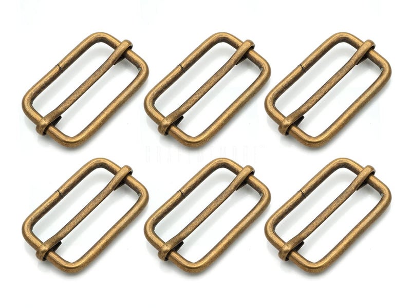 CRAFTMEMORE CRAFTMEmore Loops Sliders CRAFTMEmore Movable Bar Slide Strap Adjuster Rectangle Strap Keeper Triglide Belt Keeper Purse Making 58 34 1 1 x 100 Pack Antique Brass  - Image 2