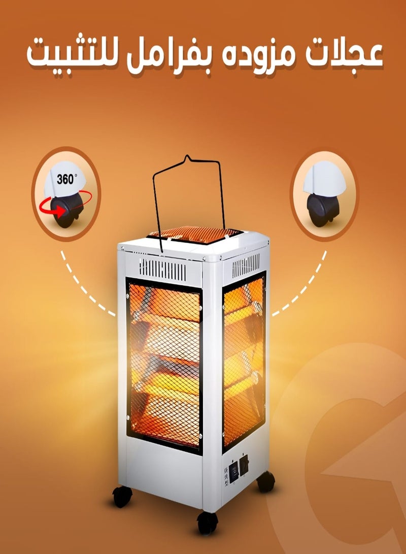 تيفونر دفايه كهربائية بقوة 2000 واط. دفايات كهربائيه بخمس اتجاهات لتدفئة اسرع كل اتجاه يمكن التحكم بتشغيله. مدفاة كهربائية امنة وسلهلة الاستخدام. دفايه كهربائيه ديكور كلاسيكي. هيتر كهربائي بأبعاد (ارتفاع 44*عرض26). - Image 4