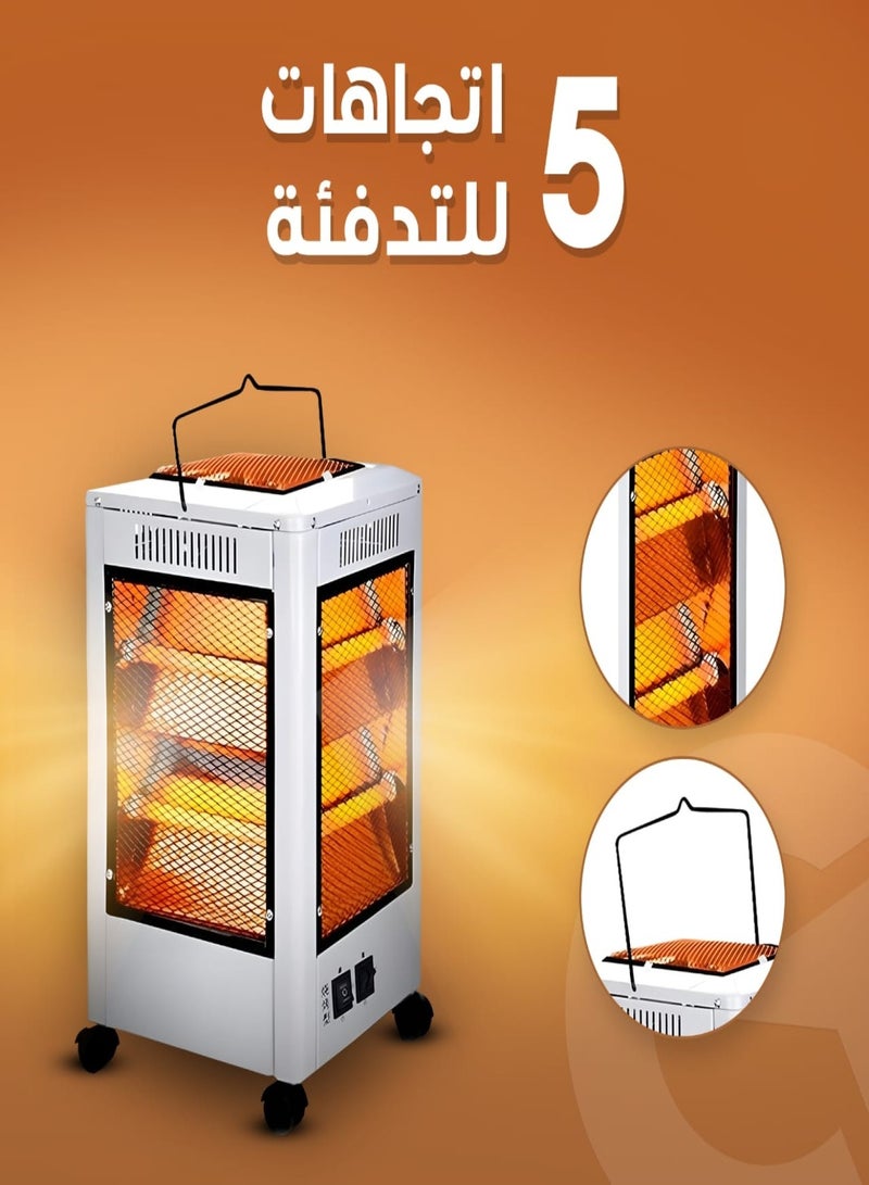 تيفونر دفايه كهربائية بقوة 2000 واط. دفايات كهربائيه بخمس اتجاهات لتدفئة اسرع كل اتجاه يمكن التحكم بتشغيله. مدفاة كهربائية امنة وسلهلة الاستخدام. دفايه كهربائيه ديكور كلاسيكي. هيتر كهربائي بأبعاد (ارتفاع 44*عرض26). - Image 2
