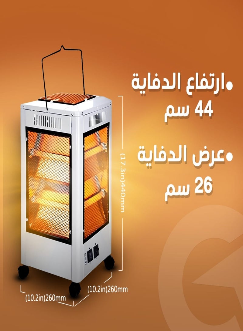 تيفونر دفايه كهربائية بقوة 2000 واط. دفايات كهربائيه بخمس اتجاهات لتدفئة اسرع كل اتجاه يمكن التحكم بتشغيله. مدفاة كهربائية امنة وسلهلة الاستخدام. دفايه كهربائيه ديكور كلاسيكي. هيتر كهربائي بأبعاد (ارتفاع 44*عرض26). - Image 3