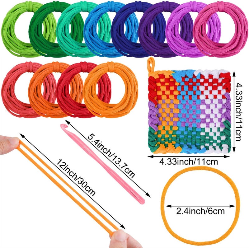 Aodaer 288 Pieces Loom Weaving Craft Loops Refill Elastic Potholder Loops with Multiple Colors for DIY Crafts Supplies, Compatible with 7 Inch Weaving Loom - Image 2