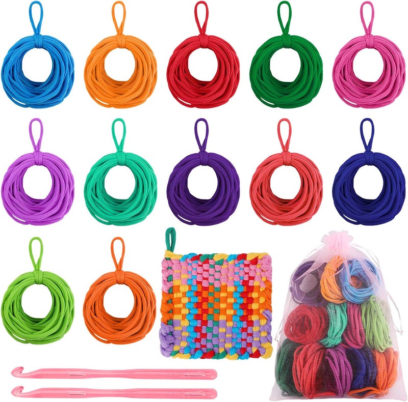 Aodaer 288 Pieces Loom Weaving Craft Loops Refill Elastic Potholder Loops with Multiple Colors for DIY Crafts Supplies, Compatible with 7 Inch Weaving Loom - Image 1
