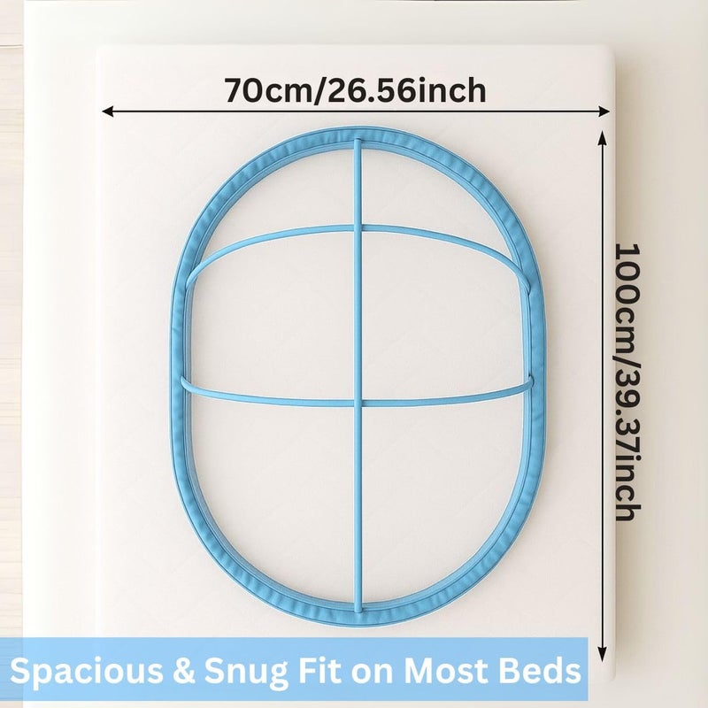 Royalkart Foldable Baby Mosquito Net |Bottomless Design for Infants |Safe & Easy Use for Ensuring Baby's Comfortable Sleep (0-24 Months) Size: 70 * 100cm, Blue - Image 4