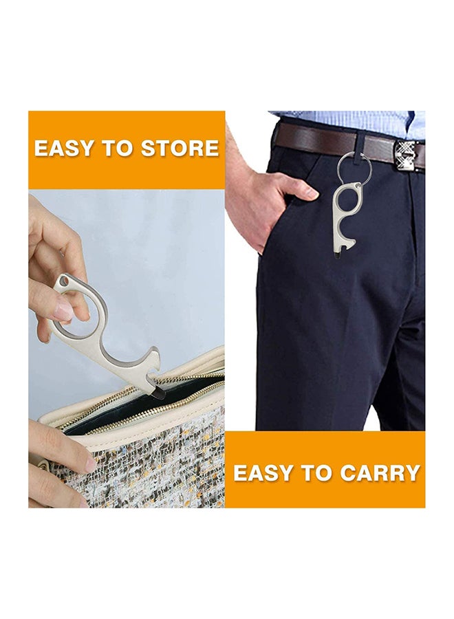 2-Piece Hand Brass Stylus Keychain Tool Set Silver 7cm - Image 3