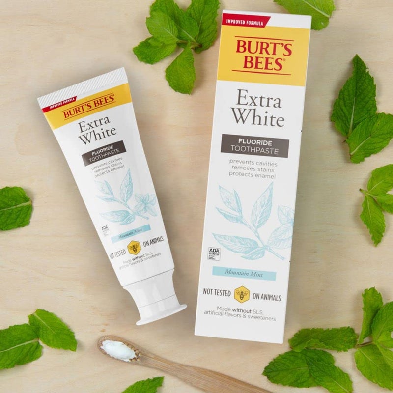 Burt's Bees Burtâ€™s Bees Toothpaste with Fluoride, Extra White, Zen Peppermint, 4.7 oz (14) - Image 5