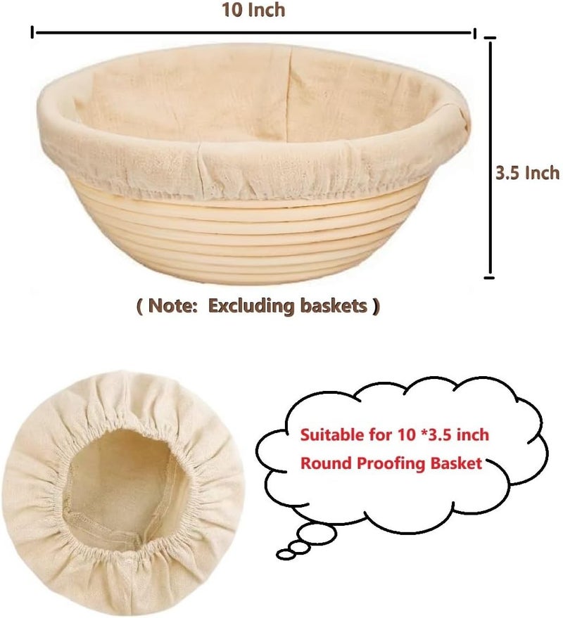 Koackl Bread Proofing Basket Cloth Liners, 3 Pcs 10 inch Round Bread Proofing Cover, Reusable Sourdough Bread Baking Supplies-Proofing Linen Cloth for Fermented - Image 3