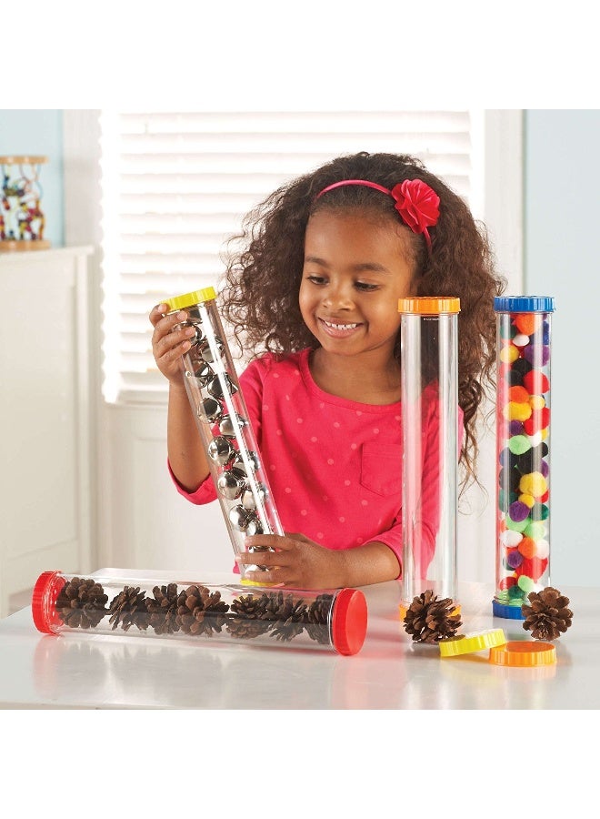 ليرننج ريسورسز مصادر التعلم - أنابيب حسية للعلوم الأساسية، للاستكشاف الحسي والاكتشاف العلمي المبكر، مجموعة من 4 قطع بأغطية صلبة وجيدة التهوية، للأعمار من سنتين فما فوق - Image 3