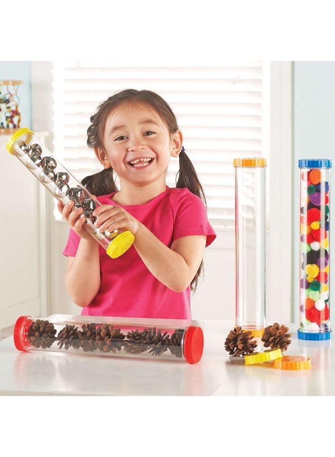 ليرننج ريسورسز مصادر التعلم - أنابيب حسية للعلوم الأساسية، للاستكشاف الحسي والاكتشاف العلمي المبكر، مجموعة من 4 قطع بأغطية صلبة وجيدة التهوية، للأعمار من سنتين فما فوق - Image 5