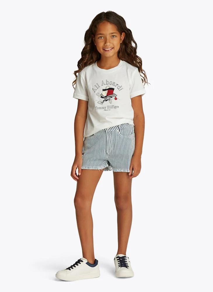 تومي هيلفيغر Kids Flag Mascot Crew Neck T-Shirt