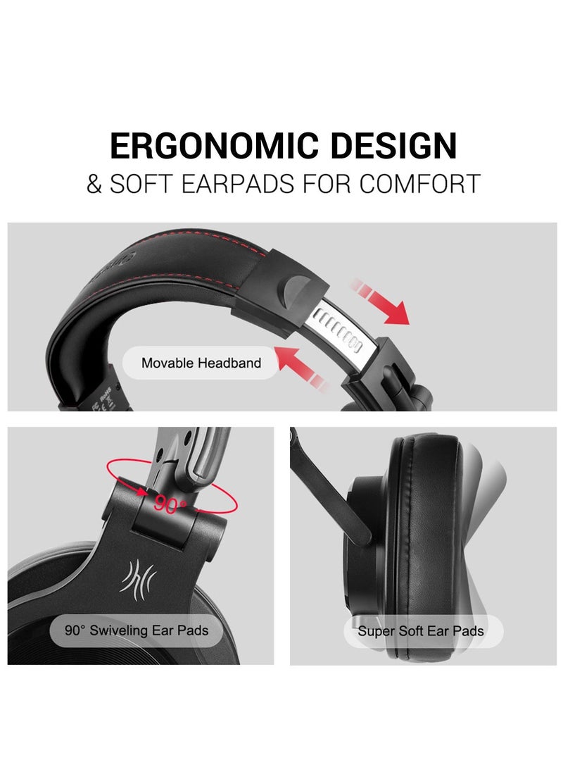 OneOdio - A71 Wired Over-Ear Hi-Res Studio Recording Headset with Shareport and Stereo Sound Black - Image 1