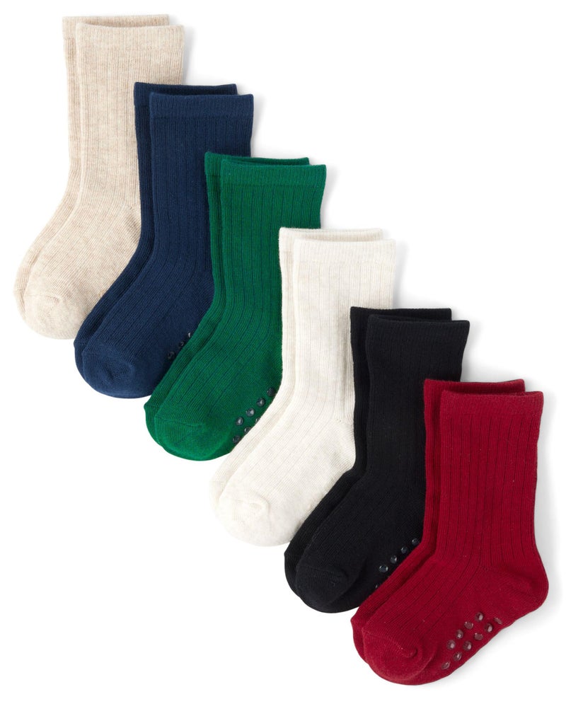 Gymboree,and Toddler Crew Socks,Solid 6-Pack,2T-3T