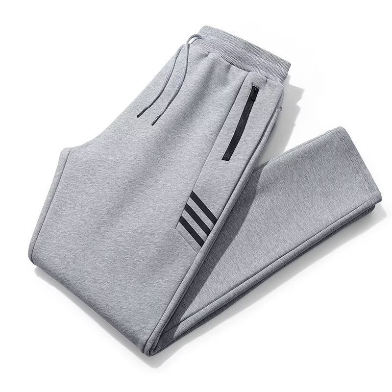 Mens Casual Joggers with Zip Pockets Straight light gray