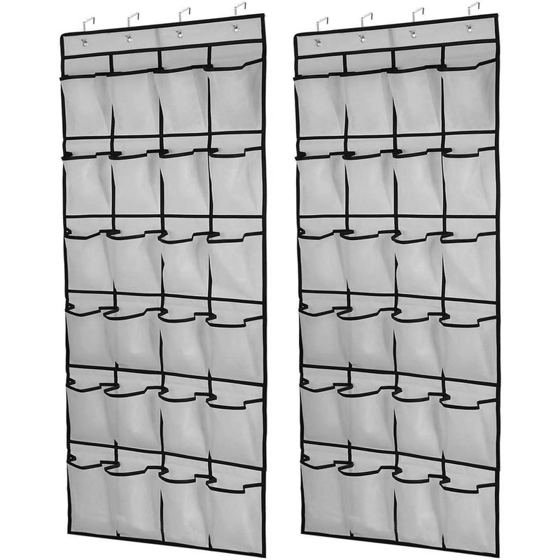 Gray 24 Grid Non-Woven Door Hanging Bag Hanging Items Storage Shoes Storage Bag - Image 2