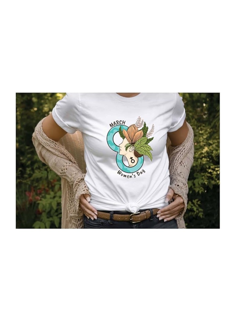 برينت شوب فور مي تي شيرت مطبوع برقبة دائرية لعيد المرأة للنساء والفتيات لإظهار هدية تمكين المرأة هدية للأخت هدية للأم هدية للزوجة هدية لصديقة - Image 5