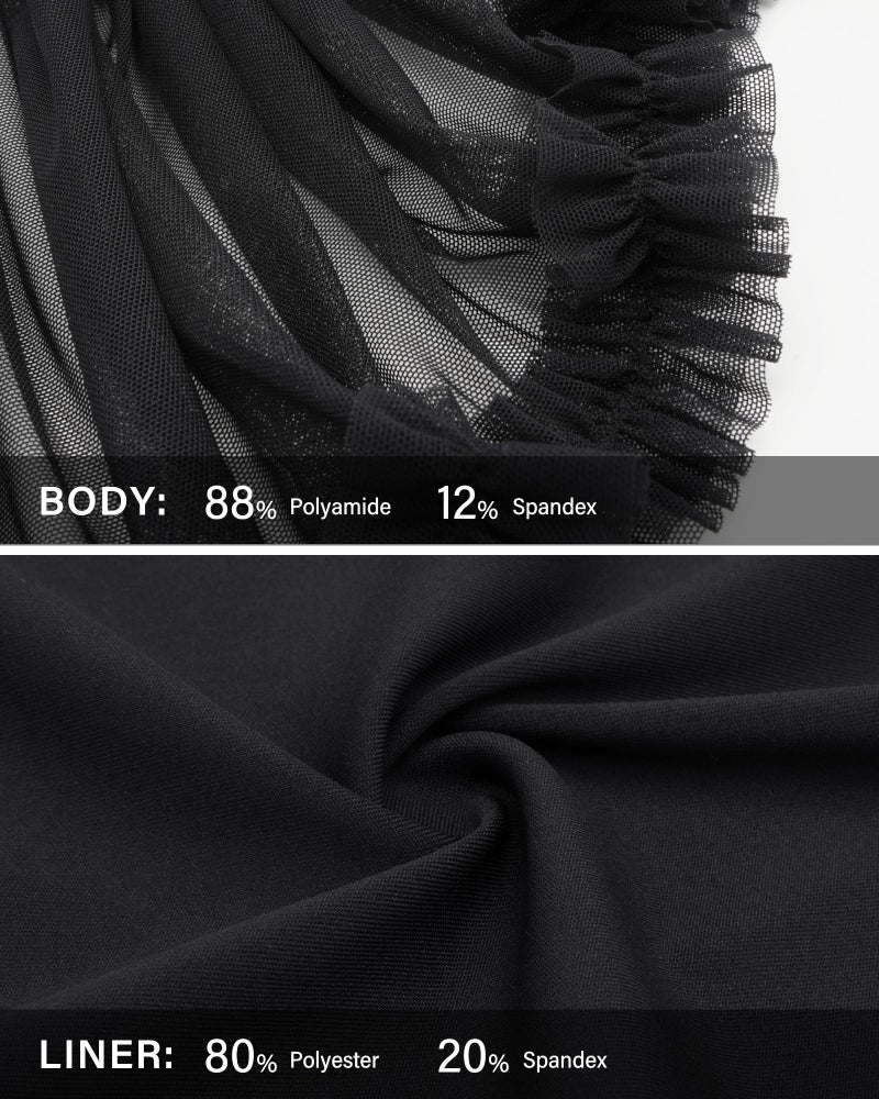 Stelle Women's High Waist Athletic Skorts with Shorts Pockets Ruffle Flowy Mini Cake Skirt Layered Pleated Cute Casual Summer (Black,S) - Image 4