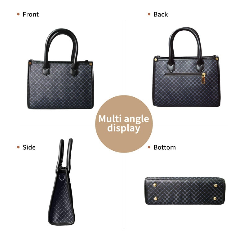 Tigpoy 3pcs Purses and Handbags Set for Women, Top-Handle Tote, Satchel Shoulder Bag & Matching Wallet, Vegan Leather Crossbody Hobo Bag (Black) - Image 5