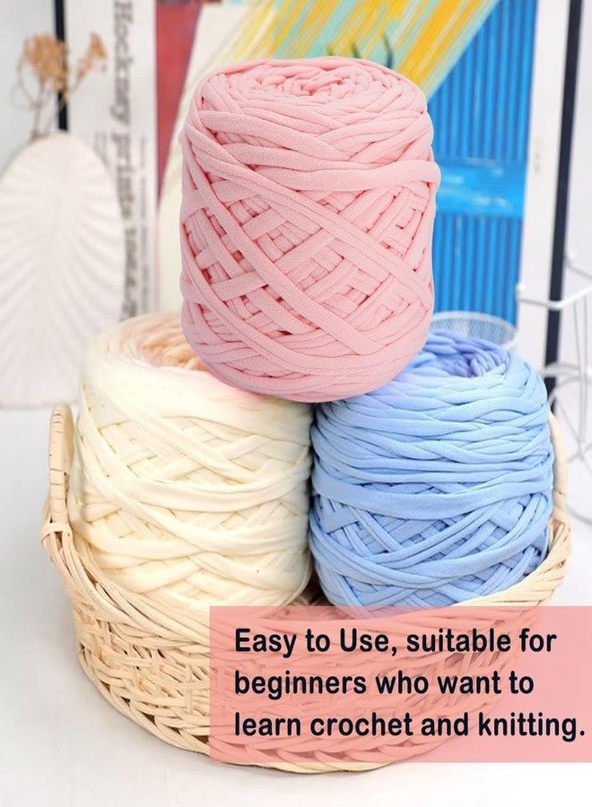 XY DECOR Cotton Hosiery Soft T-Shirt Yarn (950 Grams)/Needle Knitting Yarn Thread Dyed Hand Knitting Art Craft for Crochet Handbag, Hat, Placemat & Many More -100 Meter (Colour: Off White) - Image 5