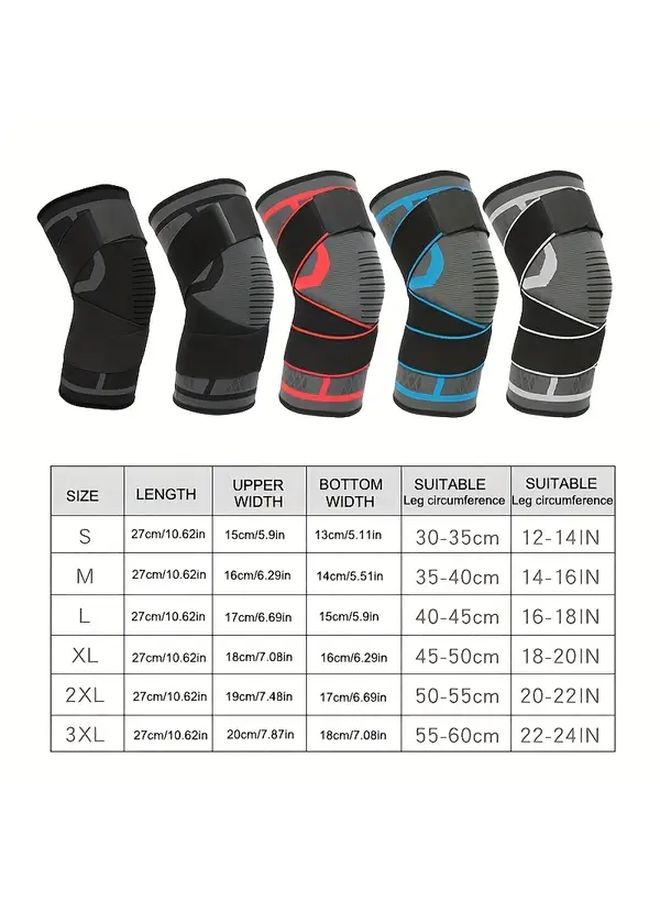 Adjustable Nylon Knee Brace Gray Size M Stabilizes Joints For Running Fitness Sports - Image 2