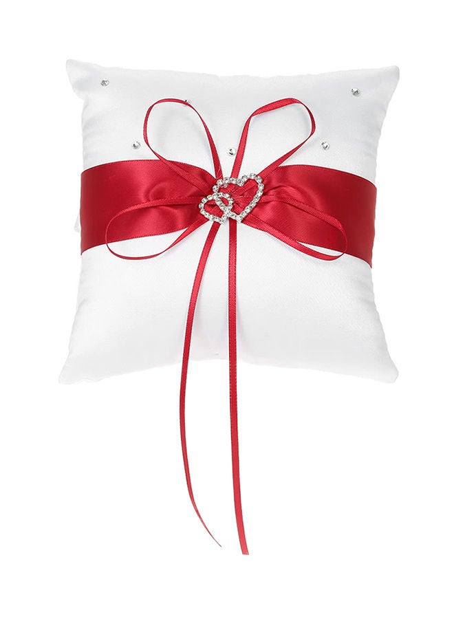 NIBEMINENT Satin Ring Bearer Pillow And Wedding Flower Basket Set Red/White 22.5 x 13 12centimeter  - Image 2