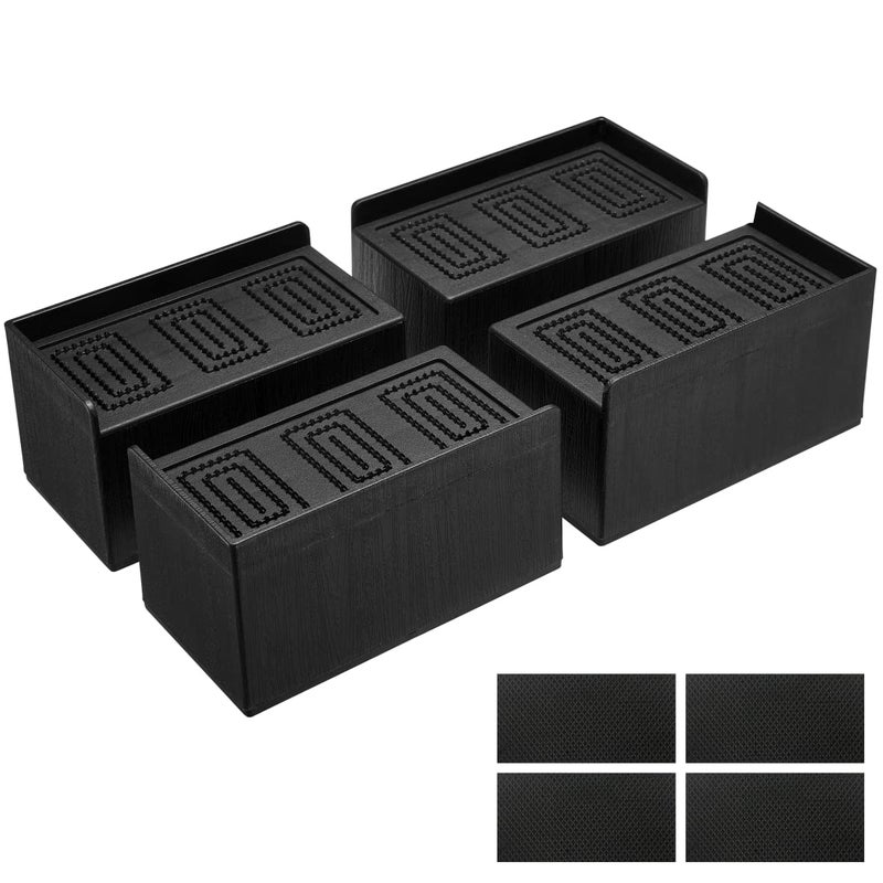 MixDora Bed Risers LShape Furniture Risers Heavy Duty Chair Raisers Lifter for Sofas Couches Desks Tables Set of 4 Pack 2 inchRectangle
