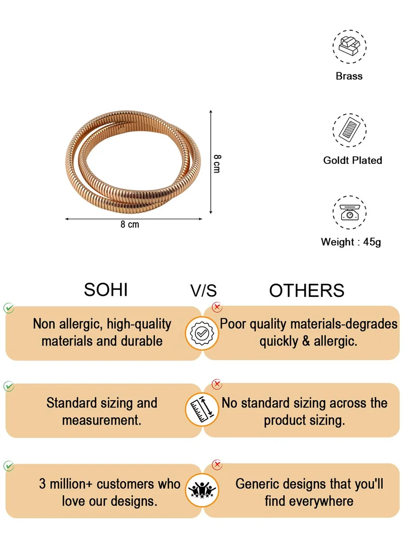 SOHI Ribbed-Intertwine Bangle Artificial Bracelet Jewellery