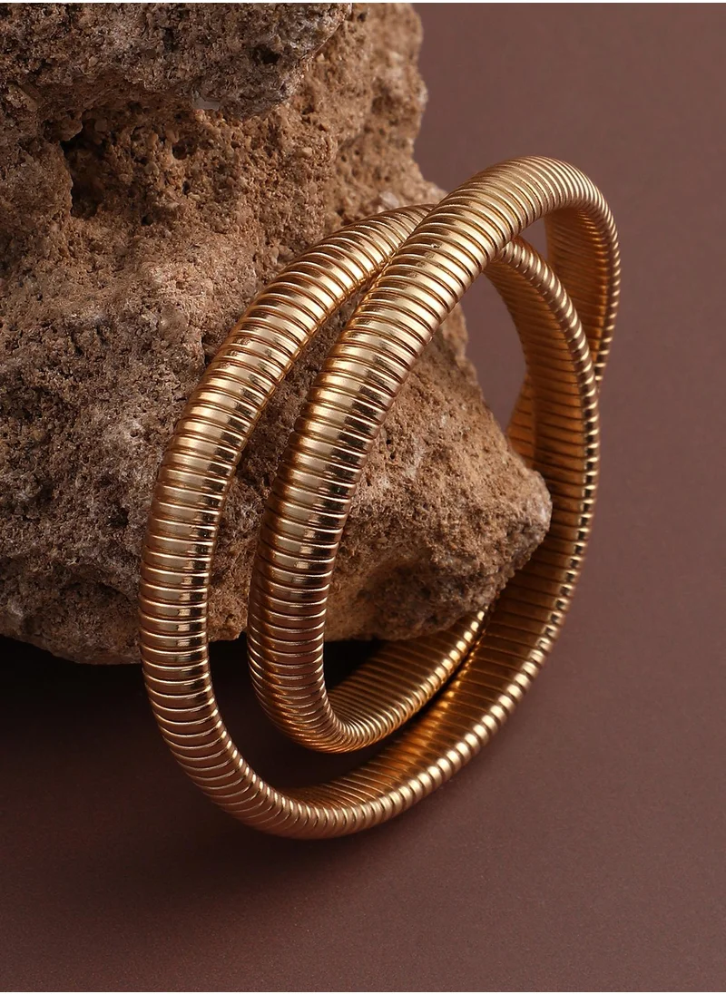 سوهي Women's The Ribbed-Intertwine Bangle Bracelet