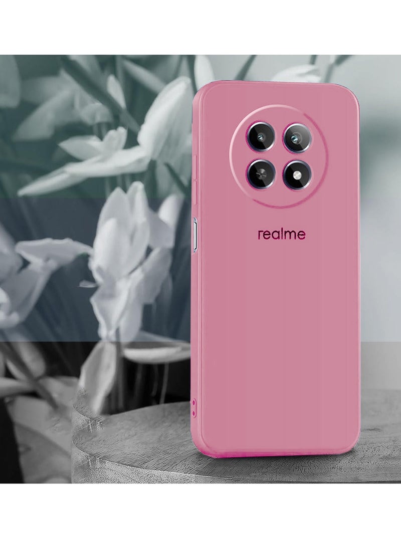 Wtech Premium Soft Liquid Silicone Case Cover For Realme 12 5G 2024 Hot Pink - Image 4
