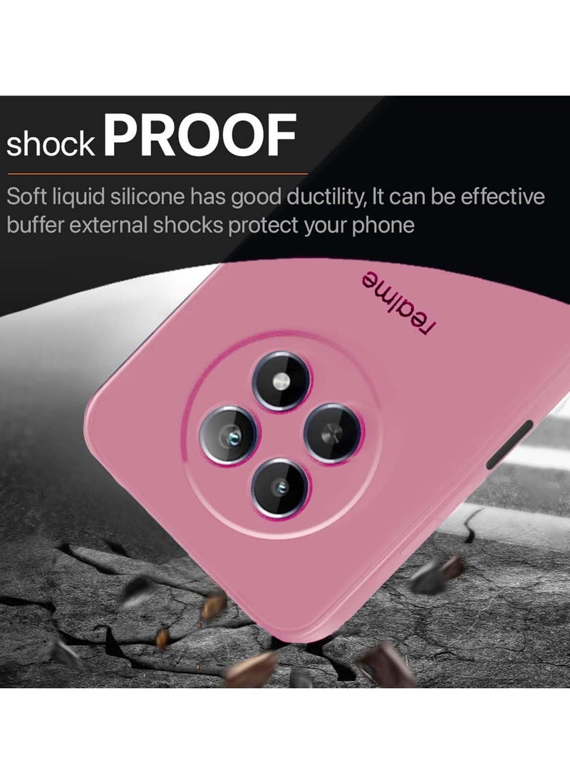 Wtech Premium Soft Liquid Silicone Case Cover For Realme 12 5G 2024 Hot Pink - Image 5