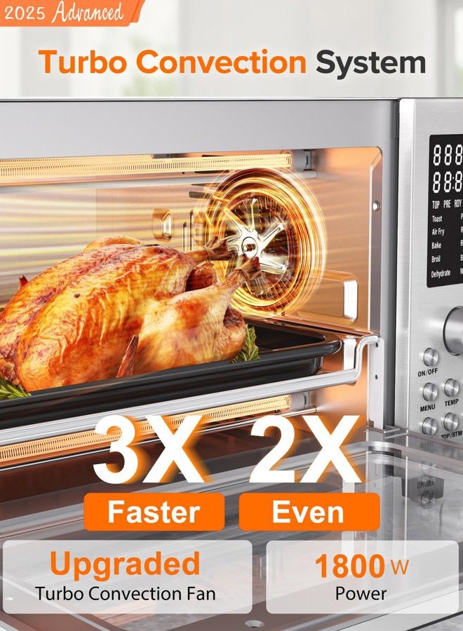 Nuwave Bravo Pro Air Fryer for Oven, 12-in-1 Convection Oven, Super Convection Faster & Crisp, Customizable Pizza Oven, 50°-450°F, PFAS Free, 21QT, Steel - Image 2