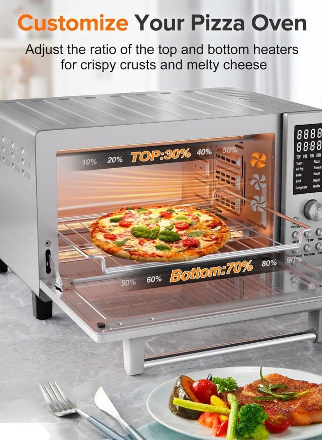Nuwave Bravo Pro Air Fryer for Oven, 12-in-1 Convection Oven, Super Convection Faster & Crisp, Customizable Pizza Oven, 50°-450°F, PFAS Free, 21QT, Steel - Image 5