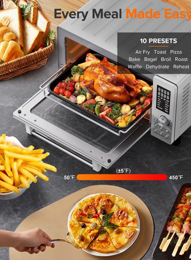 Nuwave Bravo Pro Air Fryer for Oven, 12-in-1 Convection Oven, Super Convection Faster & Crisp, Customizable Pizza Oven, 50°-450°F, PFAS Free, 21QT, Steel - Image 3