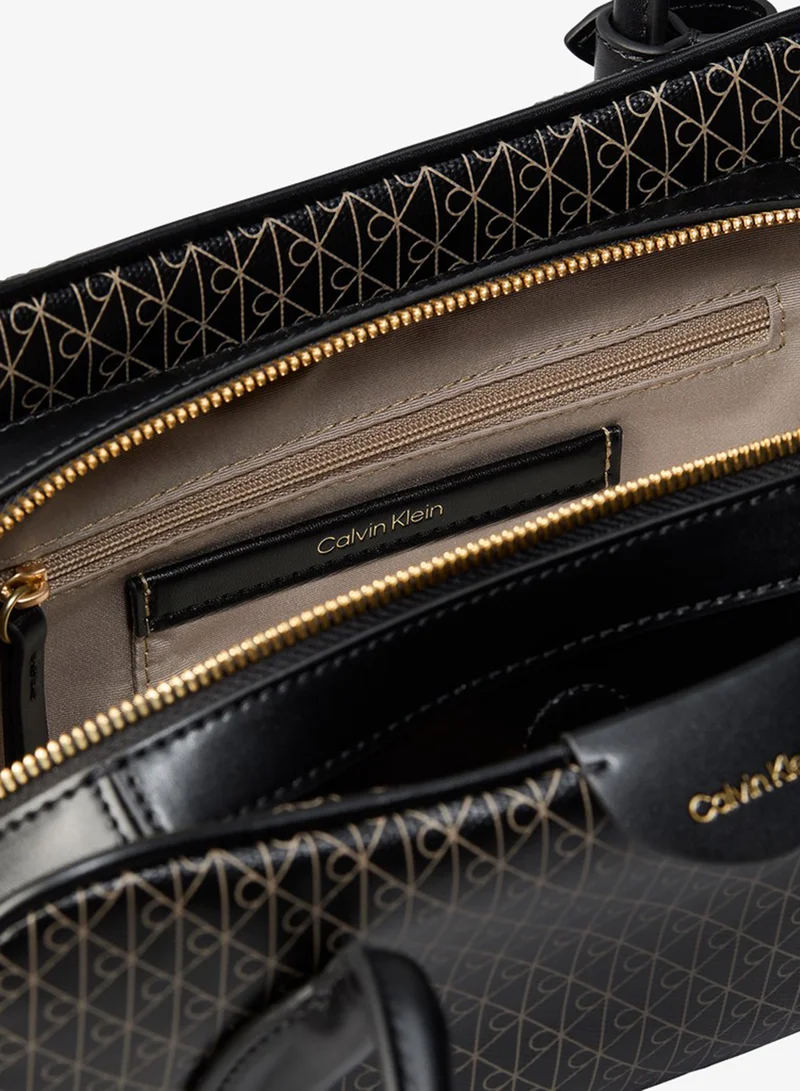 Calvin Klein  Coated Print Emblem Charm Shoulder Bag for Women | Best Price UAE