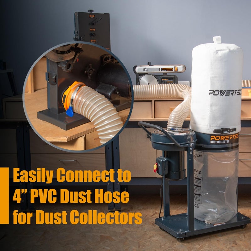 POWERTEC 70354 Dust Port Adapter for 1-3/4" ~ 2-1/2" Port to 4 Inch Dust Collection Hose, Quick Connect Hose Reducer Fittings for Table Saw, Planer, Jointer and Various Power Tools (Patent pending) - Image 2