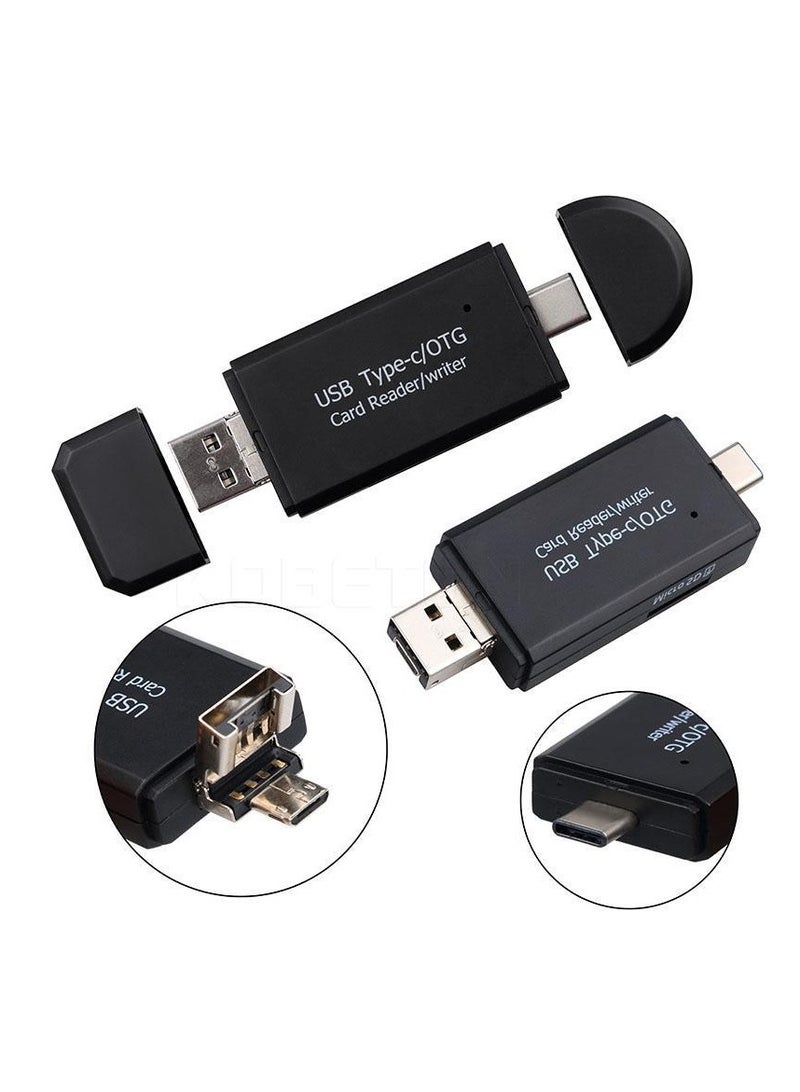 قارئ بطاقات Micro SD للكمبيوتر – محول محمول 6 في 1 بمنفذ TF/USB-C لأجهزة الكمبيوتر والهواتف الذكية والأجهزة اللوحية بنظام Android مع دعم OTG - Image 1