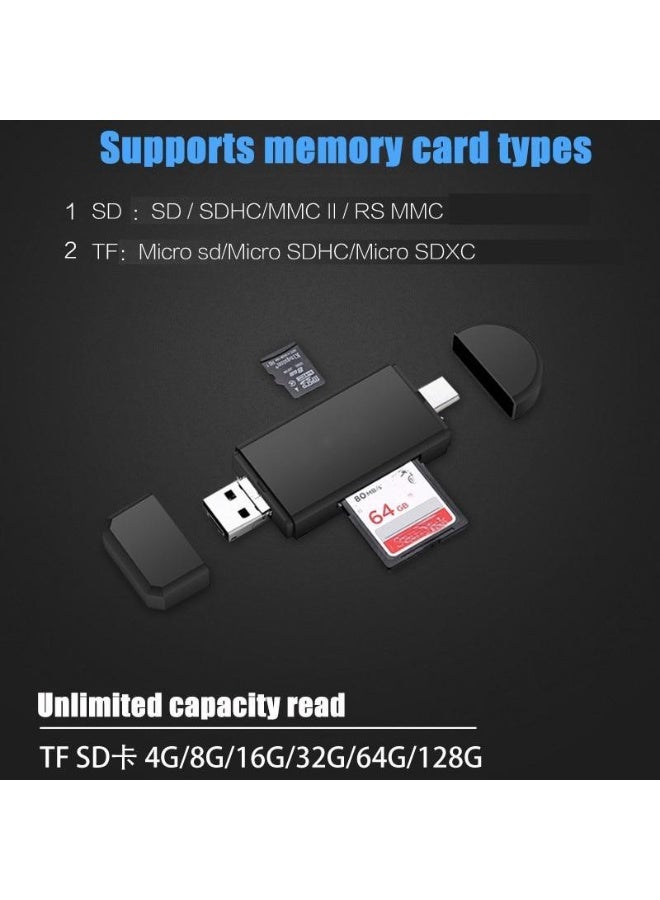 قارئ بطاقات Micro SD للكمبيوتر – محول محمول 6 في 1 بمنفذ TF/USB-C لأجهزة الكمبيوتر والهواتف الذكية والأجهزة اللوحية بنظام Android مع دعم OTG - Image 3