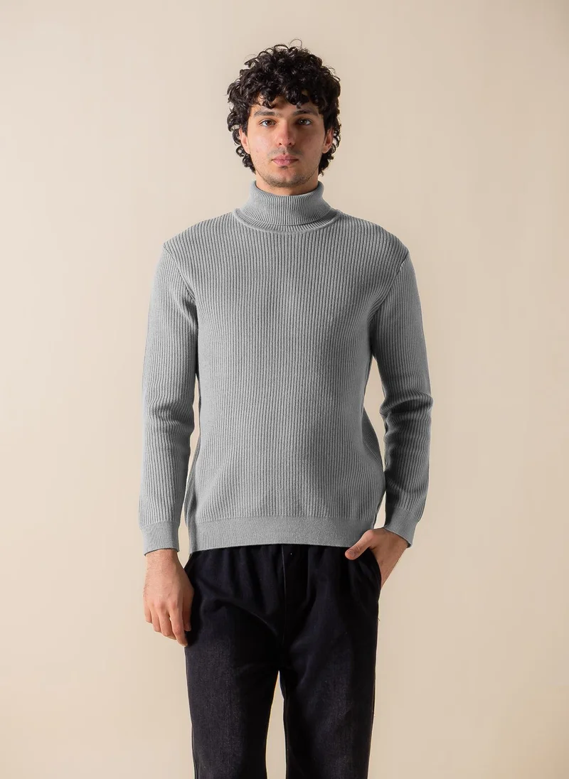 SHAPES RIBBED HIGH-NECK SWEATER