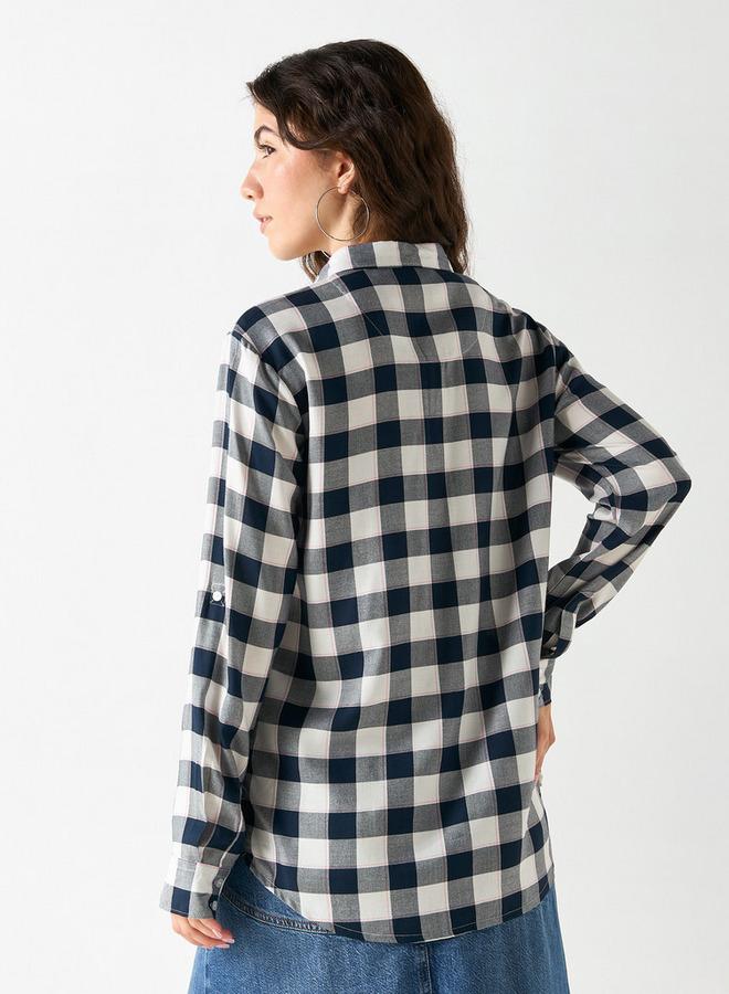 لي كوبر قميص كاروهات بقصة مريحة وجيب على الصدر من لي كوبر - Image 3